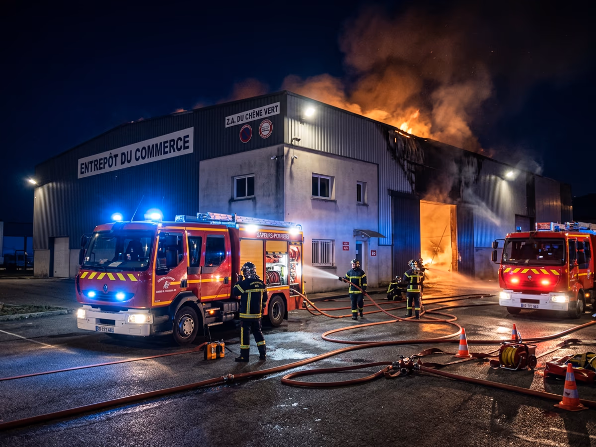 Incendie à Aubervilliers : un entrepôt de 1 000 m² ravagé, 100 pompiers mobilisés