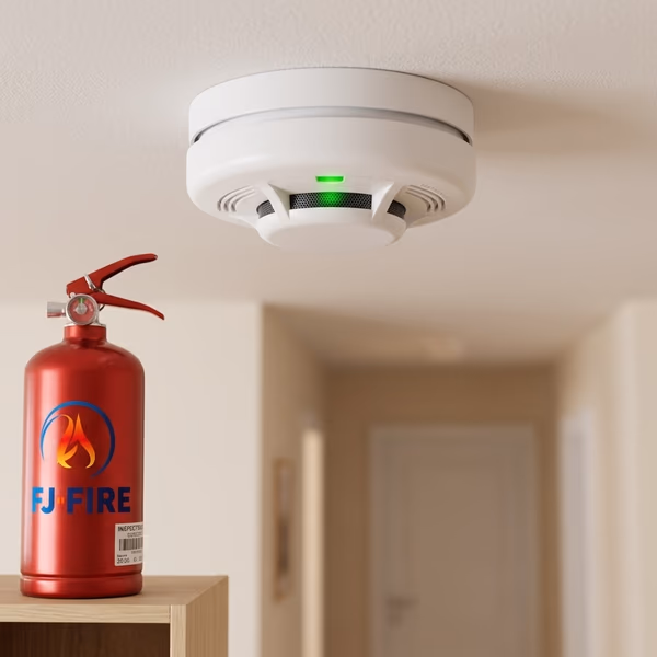 Détecteur de fumée DAAF et extincteur maison : équipements de prévention incendie domestique recommandés par FJ FIRE