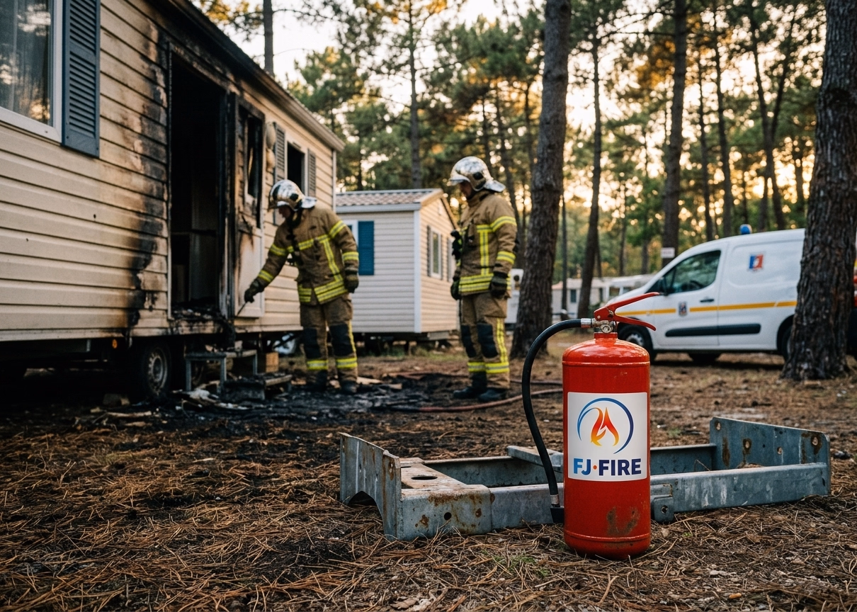 Sadirac (Gironde) : deux mobile-homes detruits au camping Bel Air. Votre camping est-il conforme ?