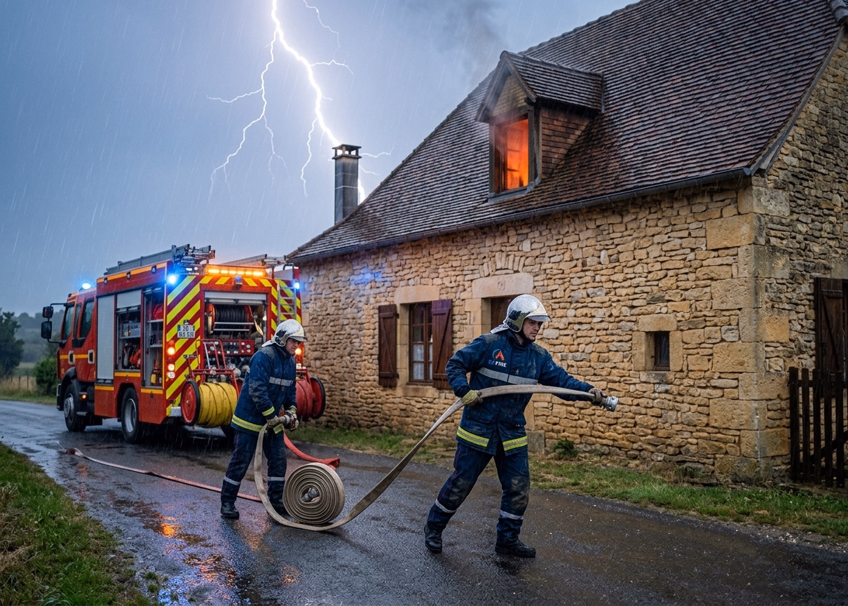 Foudre et incendie a Saint-Marcel-du-Perigord : ce que tout proprietaire doit verifier ce soir