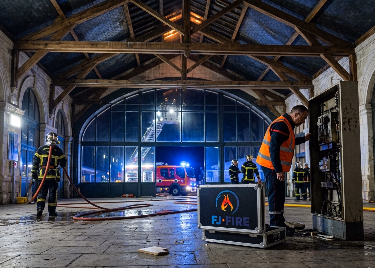 La Rochelle : 52 pompiers pour un feu de charpente en gare SNCF, ce que la réglementation ERP type GA impose