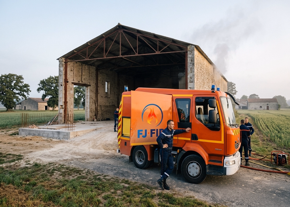 Saint-Savinien (Charente-Maritime) : un hangar agricole detruit, 1300 tonnes de fourrage parties en fumee