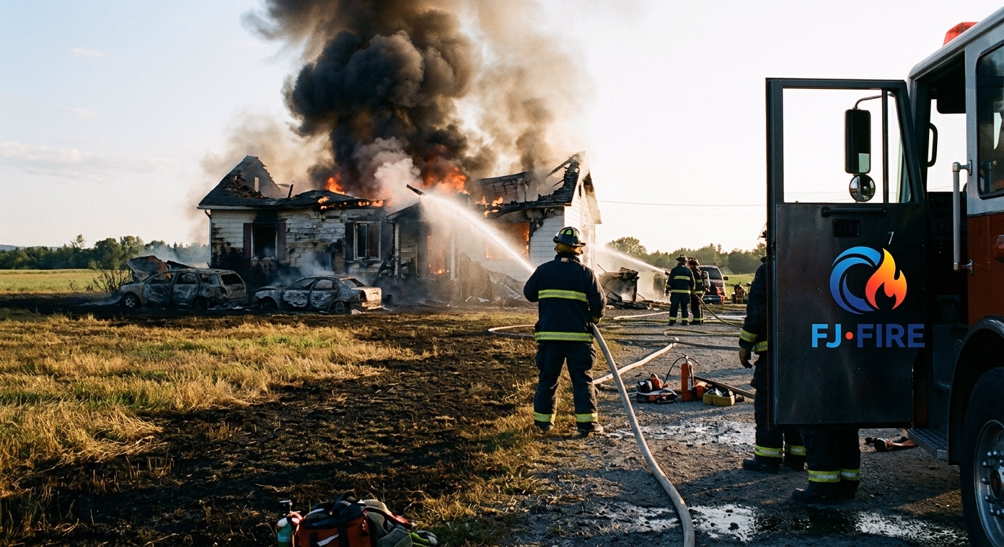 Incendie à Corgnac-sur-l'Isle : une maison, cinq voitures et des hectares de pré en fumée