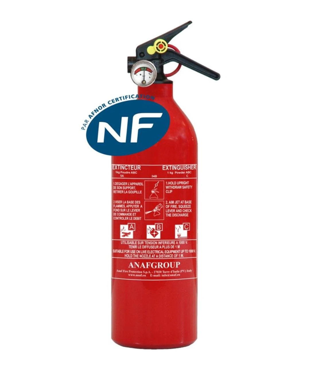 Extincteur poudre ABC 1kg NF — FJ Fire