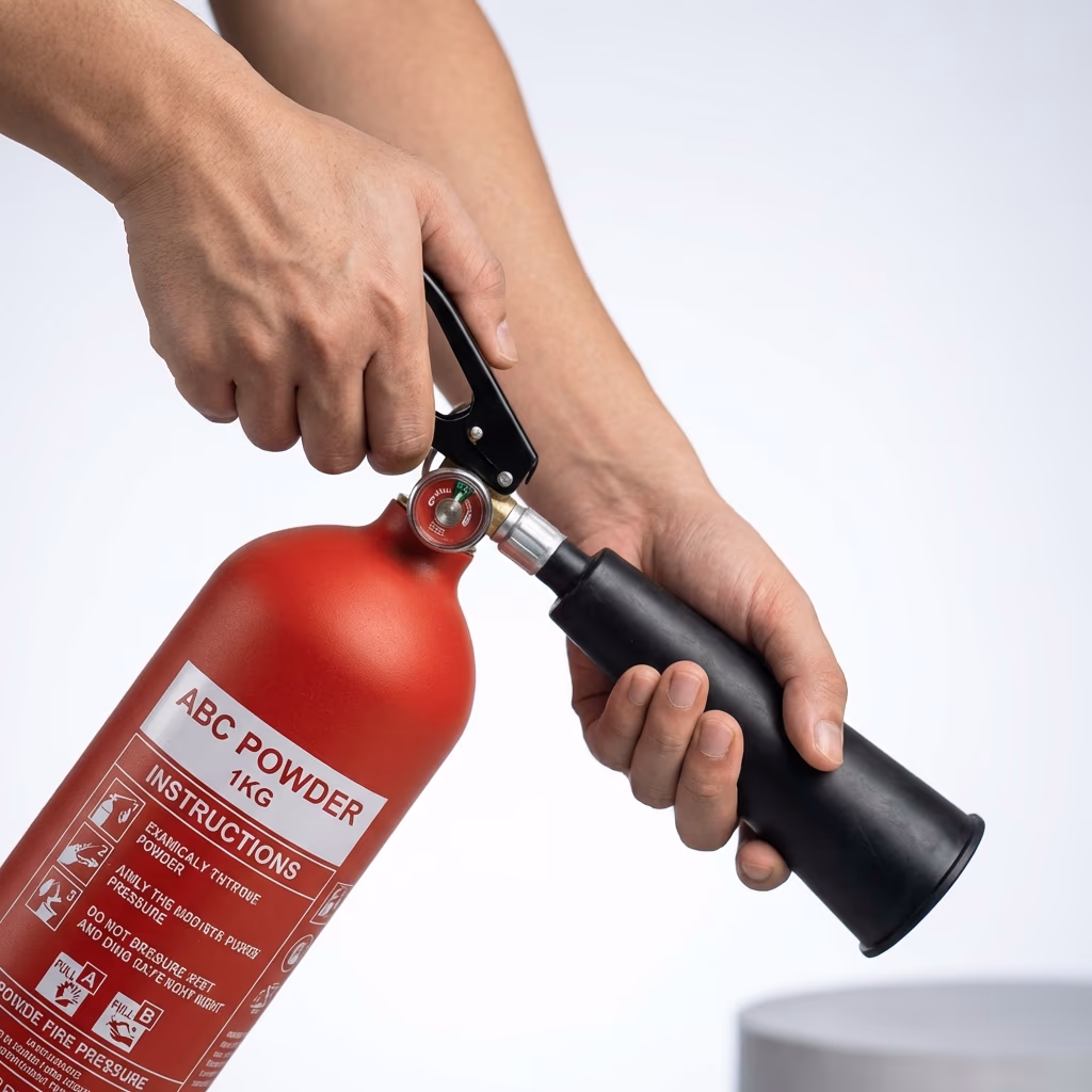 Démonstration prise en main extincteur poudre ABC 1kg — FJ Fire