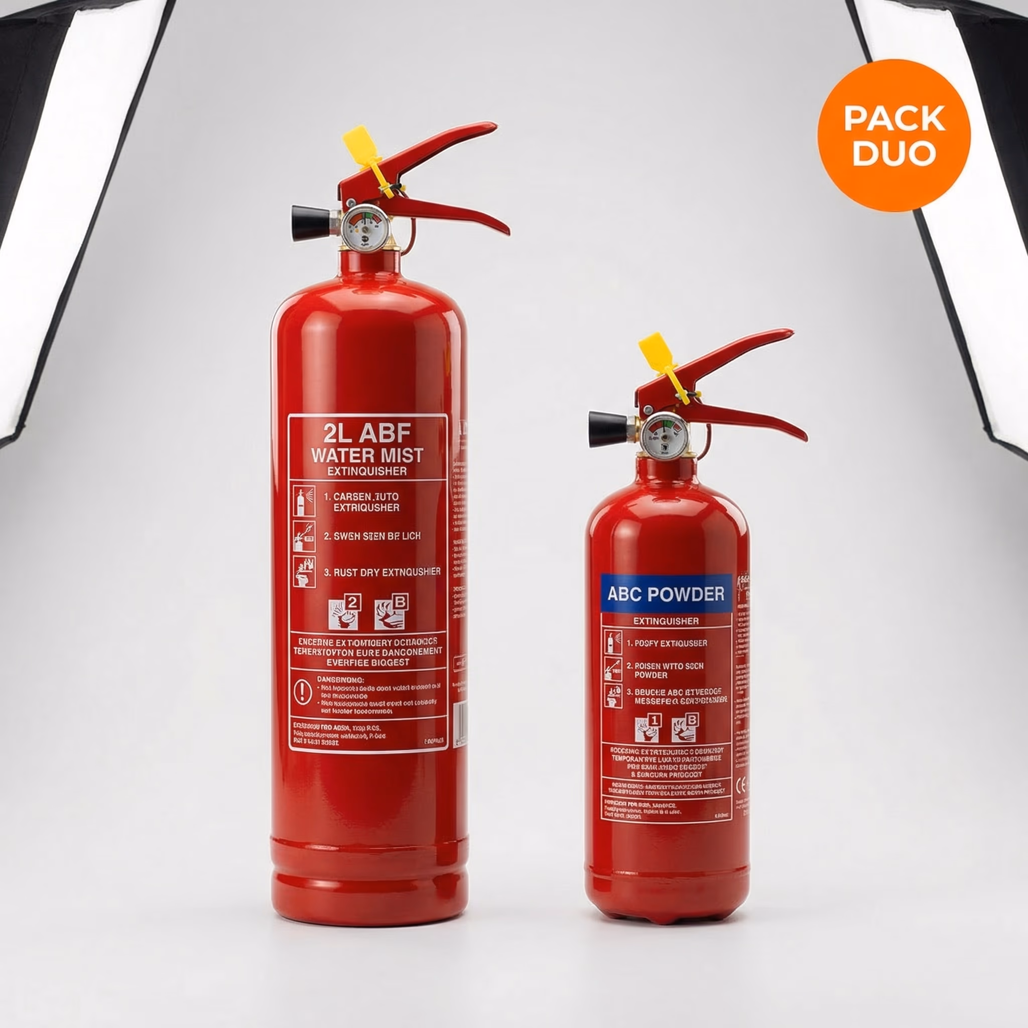 Pack Duo extincteur maison ABF 2L + voiture poudre ABC 1kg — FJ Fire