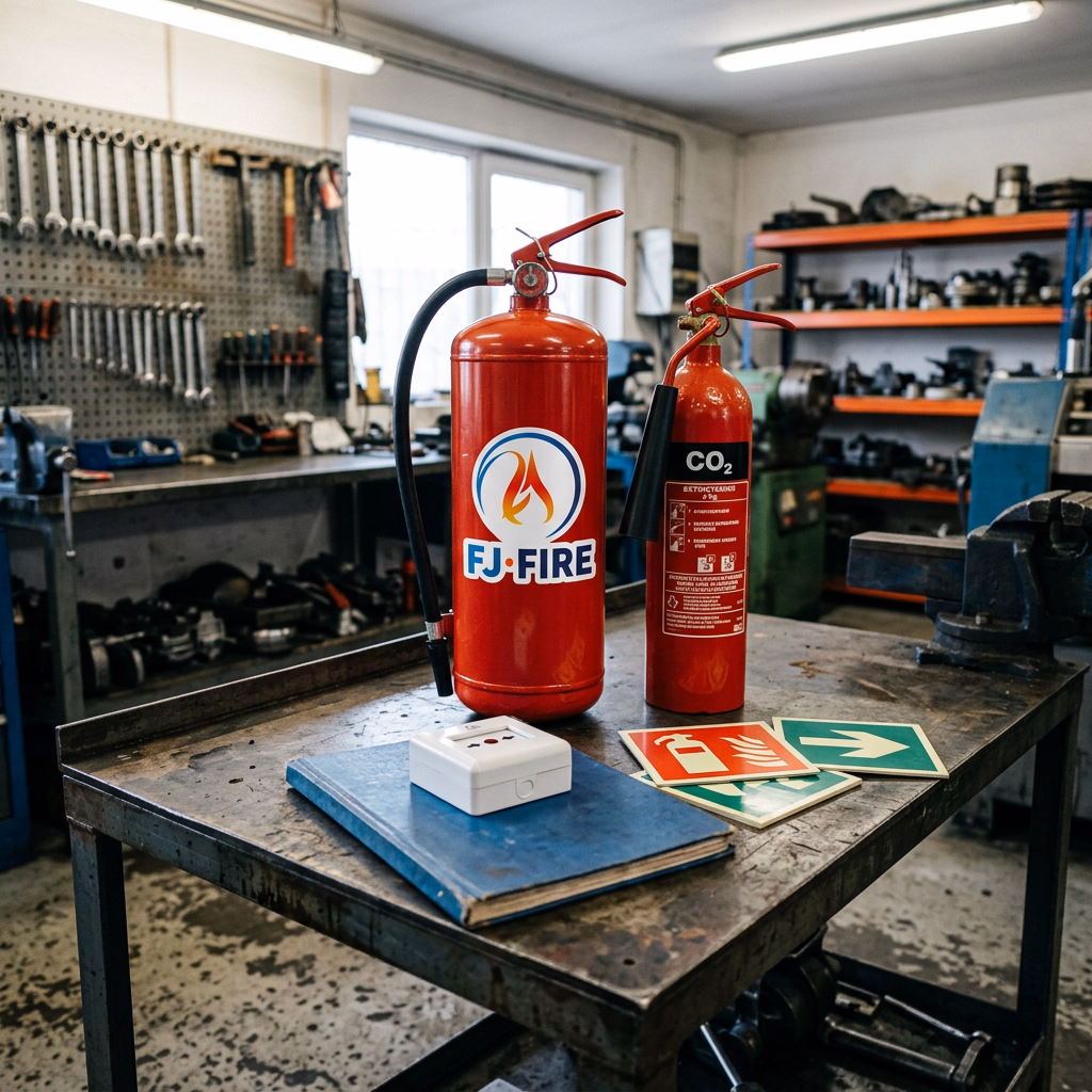 Pack Incendie Garage et Atelier moins de 40 m², matériel de sécurité incendie FJ Fire
