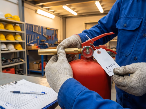 Processus de vérification technique d'extincteur par FJ Fire