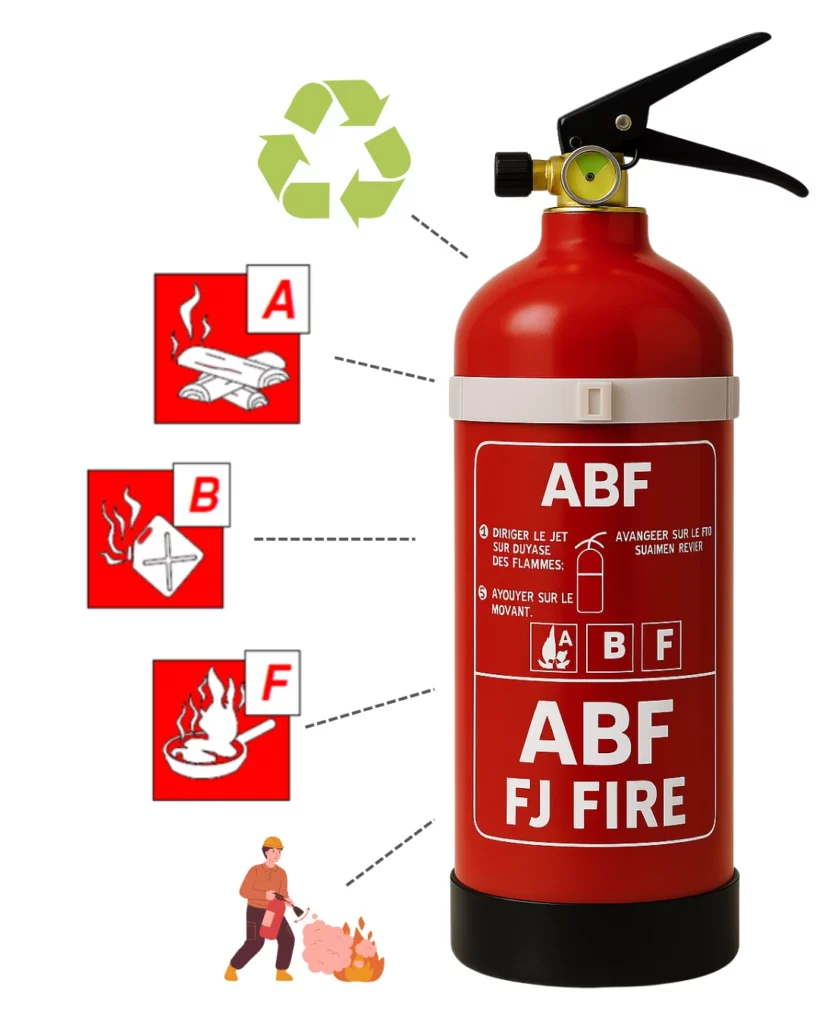 Extincteur de classe ABF pour l'incendie à la maison